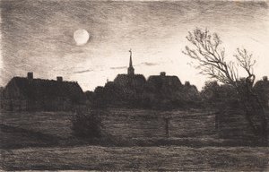 Hornbæk kirke, sommeraften af Carl Locher