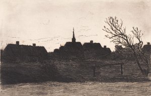 Hornbæk kirke, sommeraften af Carl Locher