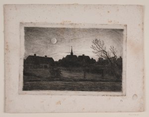 Hornbæk kirke, sommeraften af Carl Locher