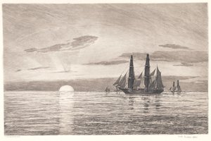 Solnedgang af Carl Locher
