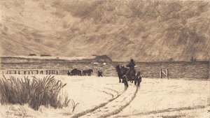 Vinterdag ved Hornbæk af Carl Locher