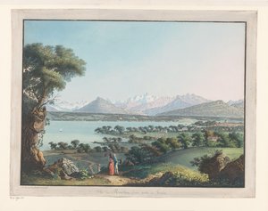Borte af ægte mødte Mont-Blan i Fra dig mont-blocc it på Game of the Genails (titel på objekt) af Carl Ludwig Hackert
