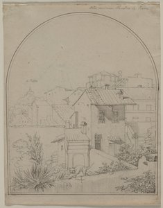 Udsigt fra mit vindue i Rom (recto) af Carl Ludwig Tischbein
