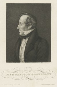Portræt af Felix Mendelssohn Bartholdy, ca. 1840.