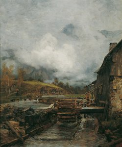 Vandmølle i Goisern (efter Emil Jakob Schindler) af Carl Moll