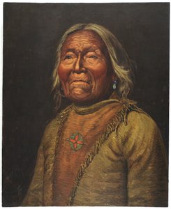 Nar-Ah-Kee Gie Etsu, Old Apache Scout (olie på lærred)