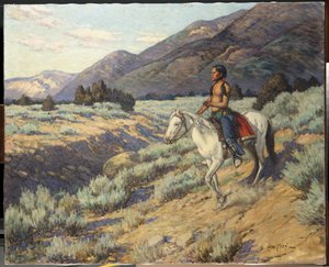 Scout, Taos Valley, New Mexico (olie på lærred)