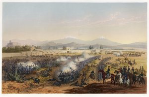 Molino del Rey - angreb på Molino, fra The War Between the United States and Mexico, pub. 1851 (farvelitografi)