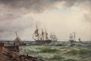 Skibe under land efter en byge af Carl Neumann