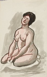 Kvindelig nøgen, siddende af Carl Newman