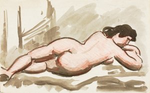 Liggende kvindelig nøgen af Carl Newman