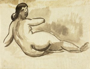 Liggende kvindelig nøgen af Carl Newman