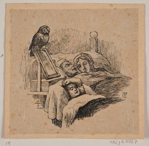 Til Uglspil som barn, sovende i sin vugge
