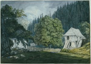 Skæremølle i Beuerner Thale (side 8 fra skitsebogen