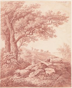 Gamle træer i et pastoralt landskab af Carl Philipp Schallhas