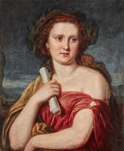 Portræt af en ung dame (Anna von Lieben?) af Carl Rahl