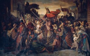 Modtagelsen af ​​Manfred (1231-1266) af saracenerne i Luceria i 1254