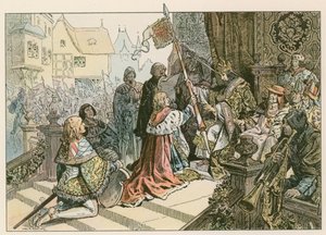 Frederik I (1371-1440) med Sigismund i Konstanz, der blev belønnet med Kurmark i 1417 af Carl Rohling