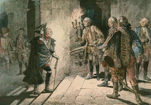 Frederik den Store (1712-1786) på slottet Lissa om aftenen for slaget ved Leuthen i 1757