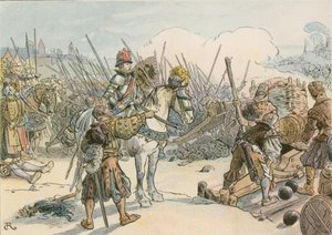 Joachim II førte slaget i de tyrkiske krige i 1542 af Carl Rohling