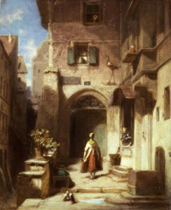 På Stork-apoteket af Carl Spitzweg