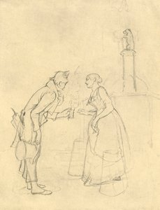 The Shy Suitor, midten af ​​slutningen af ​​det 19. århundrede, c1924. af Carl Spitzweg