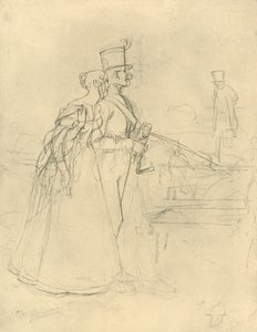 Die Begegnung, midten af slutningen af det 19. århundrede, c1924. af Carl Spitzweg
