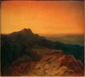 Benediktenwand om aftenen af Carl Spitzweg