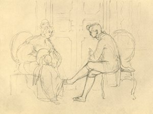 Seriøst spørgsmål, midten af ​​slutningen af ​​det 19. århundrede, c1924. af Carl Spitzweg