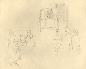 Kasperltheater I, midten af slutningen af det 19. århundrede, c1924. af Carl Spitzweg