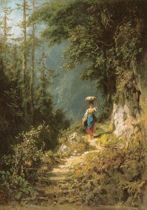 Pige med hovedbelastning af Carl Spitzweg