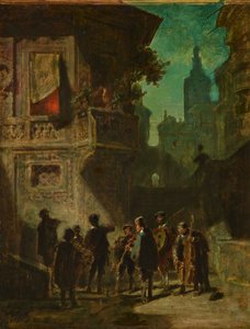 Spansk Serenade fra Barberen i Sevilla, ca 1856. af Carl Spitzweg