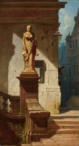 Lovens øje Justitia, 1857. af Carl Spitzweg