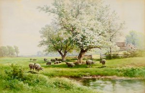 Pastoralt landskab af Carl Weber