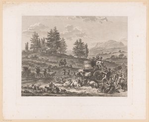 Vintage i et landskab la pleine vendange af Carl Wilhelm Weisbrod