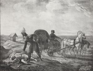 Kejser Alexander I hjælper en trængende person, 1820. af Carl von Hampeln