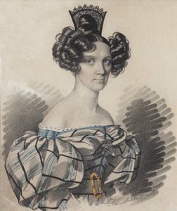 Portræt af Olga Nikolaevna Talyzina, født Zubova 1803-1882, begyndelsen af 1830