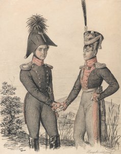 Portræt af Pyotr Petrovich Esipov 1797-1876 og Pavel Yakovlevich de Witte 1796-1864, tidligt 182