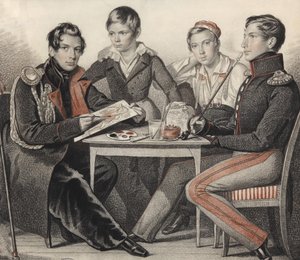 Portræt af brødrene Konovnitsyn, 1825. af Carl von Hampeln