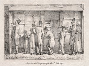 Delpech Lithographic Print Shop, ca. 1818. af Carle Vernet