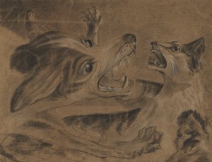 Kæmpende dyr af Carle Vernet
