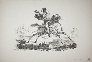 Hussard galoperende af Carle Vernet