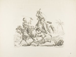 Hussard dræber en mameluk med en sabel af Carle Vernet
