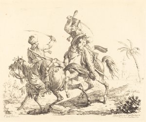 Hussard, der slår en Mameluck af Carle Vernet