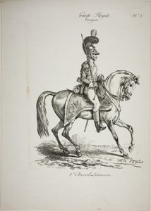 Royal Guard, Norman Montered Dragoon and Horse, nr. 5, First Limoges Horse af Carle Vernet