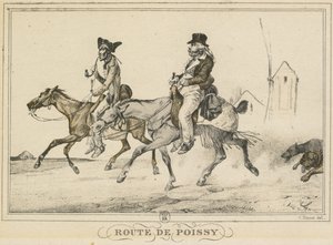 Scener i dagligdagen, veje og stier: Road to Poissy..., 1816. af Carle Vernet