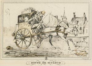 Scener i dagligdagen, veje og stier: Road to Saint-Cloud af Carle Vernet