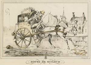 Scener i dagligdagen, veje og stier: Road to Saint-Cloud..., 1816. af Carle Vernet