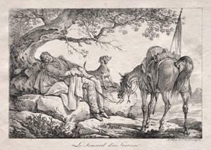Den sovende soldat. af Carle Vernet
