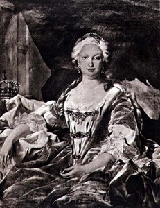 Isabella (Elizabeth) født Farnese (1692-1766) (litografi) af Carle van (after) Loo